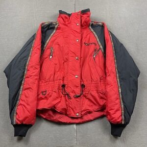 Vintage Polaris Jacket Womens Medium Red Full Zip Puffer Ski Cropped USA Outdoor